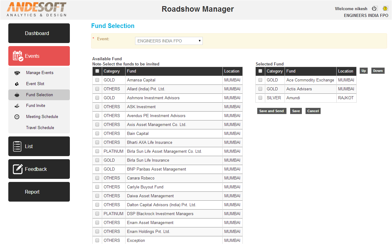 Roadshow Manager Dashboard